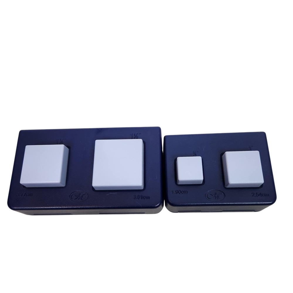 Creative Memories Square Craft Punch Lot 2 Blue Gray 1-1.75 In Scrapbook Cards